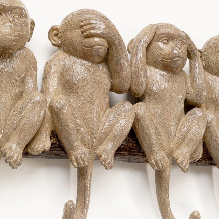 Wall Coat Rack wise monkeys 59cm Kare Design
