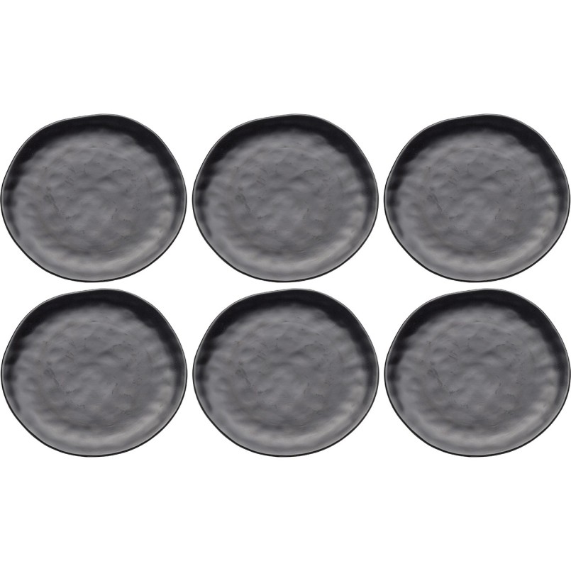 Set van 4 grote zwarte zandstenen kommen | Kare Design