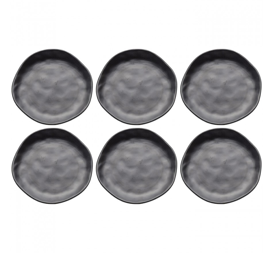 Plate Organic Ø20cm black (6/Set) Kare Design
