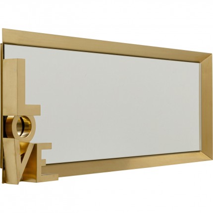 Wall Mirror Love 3D 40x110cm gold Kare Design