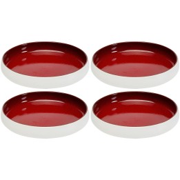 Rode porseleinen borden, set van 6 - Colorino - Kare Design