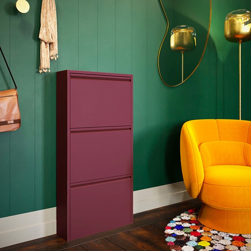 Shoe Container Caruso purple 3 drawers Kare Design