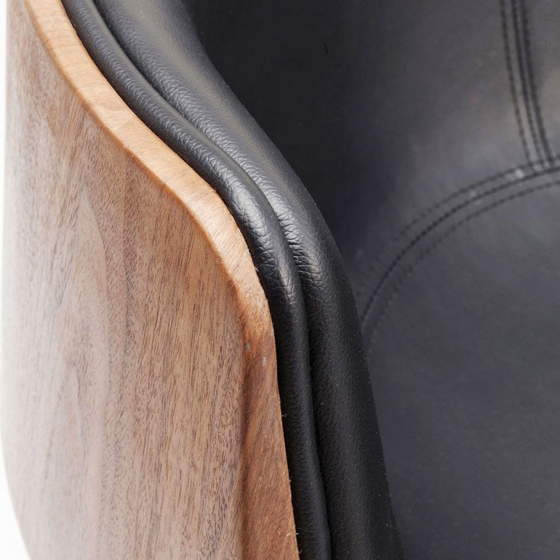 Fauteuil pivotant rétro - Club 54 Soft noyer - Kare Design