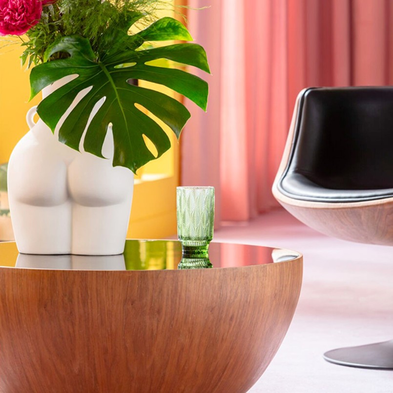 Fauteuil pivotant rétro - Club 54 Soft noyer - Kare Design