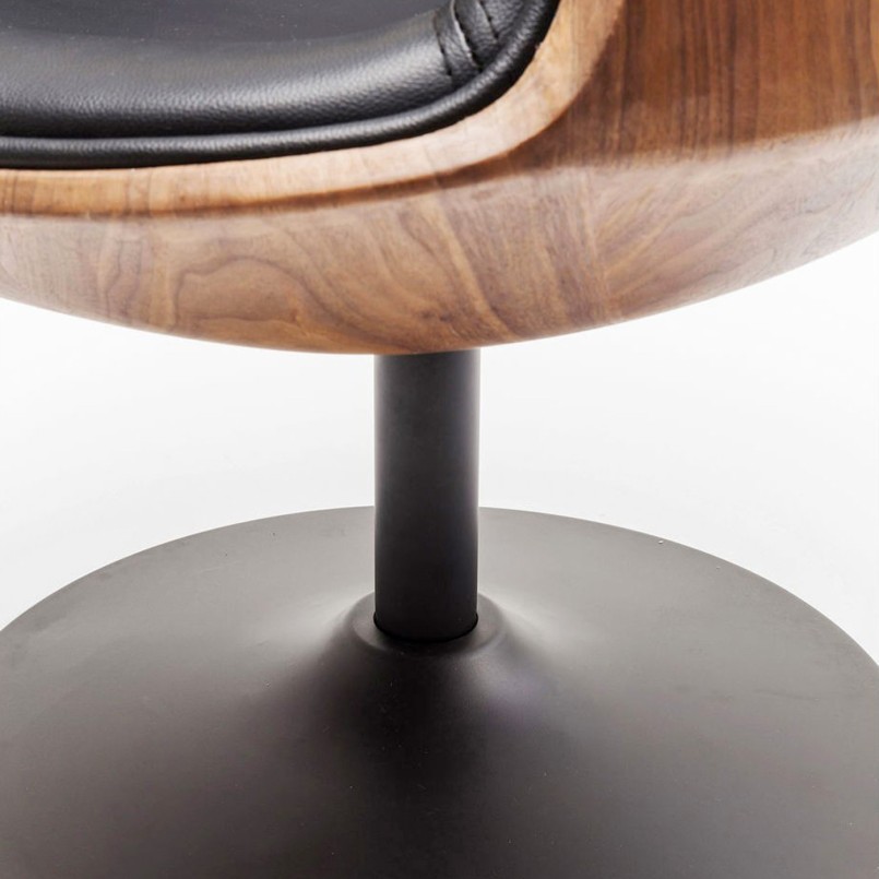 Fauteuil pivotant rétro - Club 54 Soft noyer - Kare Design