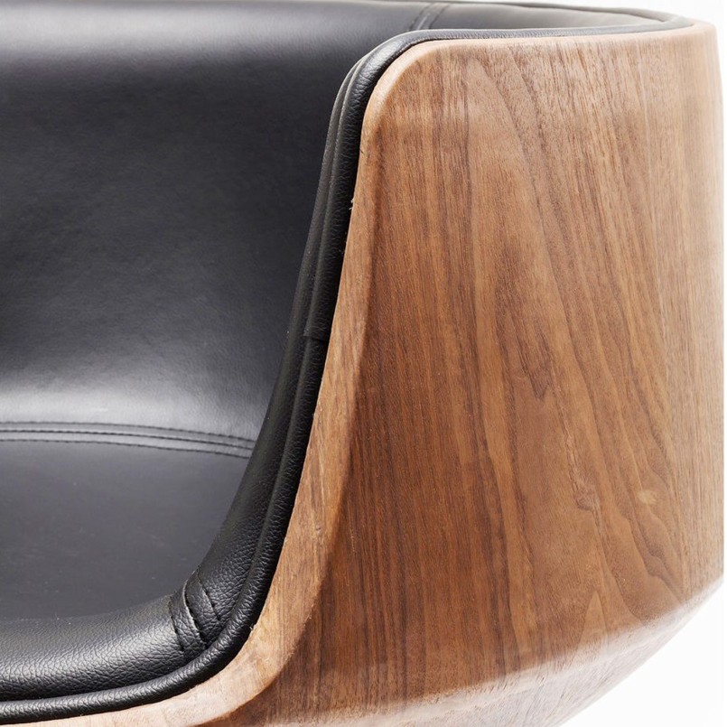 Fauteuil pivotant rétro - Club 54 Soft noyer - Kare Design