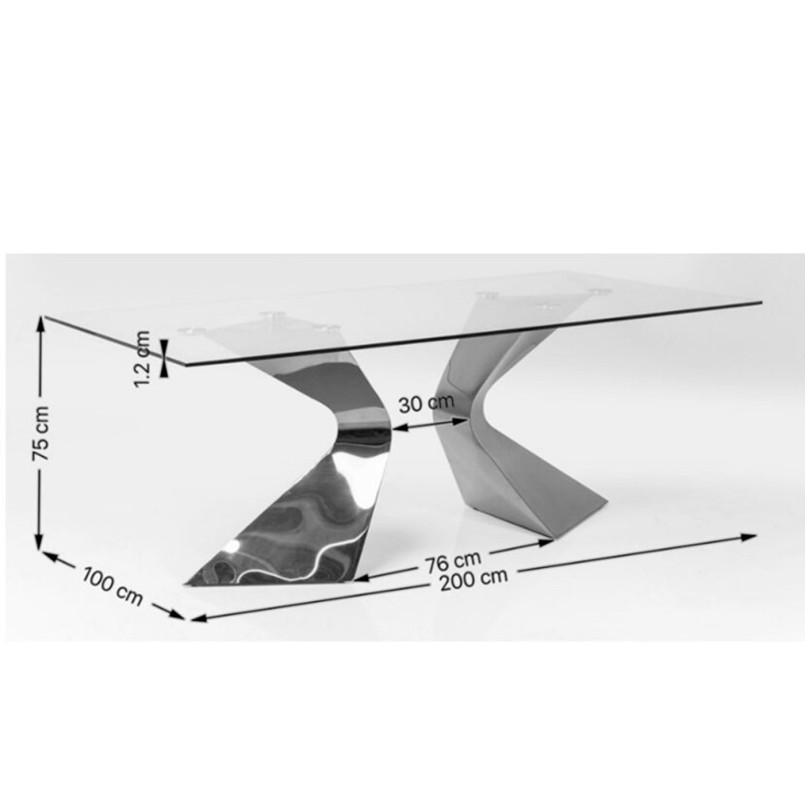Eettafel Gloria Travertino 200x100cm macchiato Kare Design