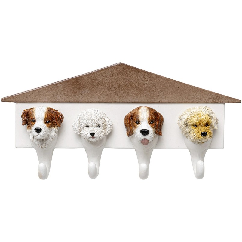 Wall Coat Rack dogs white 37cm Kare Design