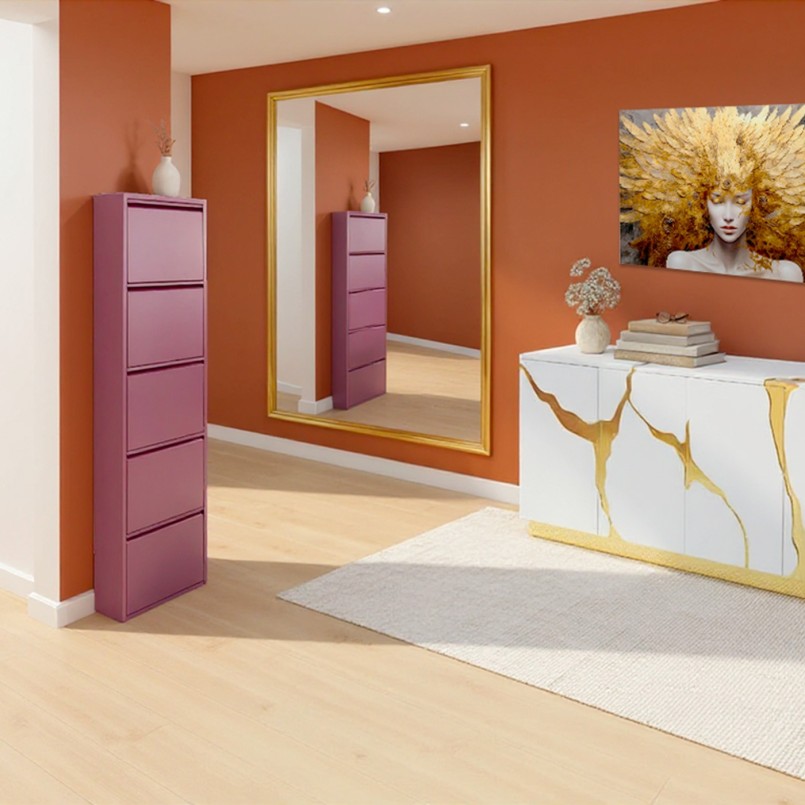 Schoenenkast Caruso paars 5 laden Kare Design