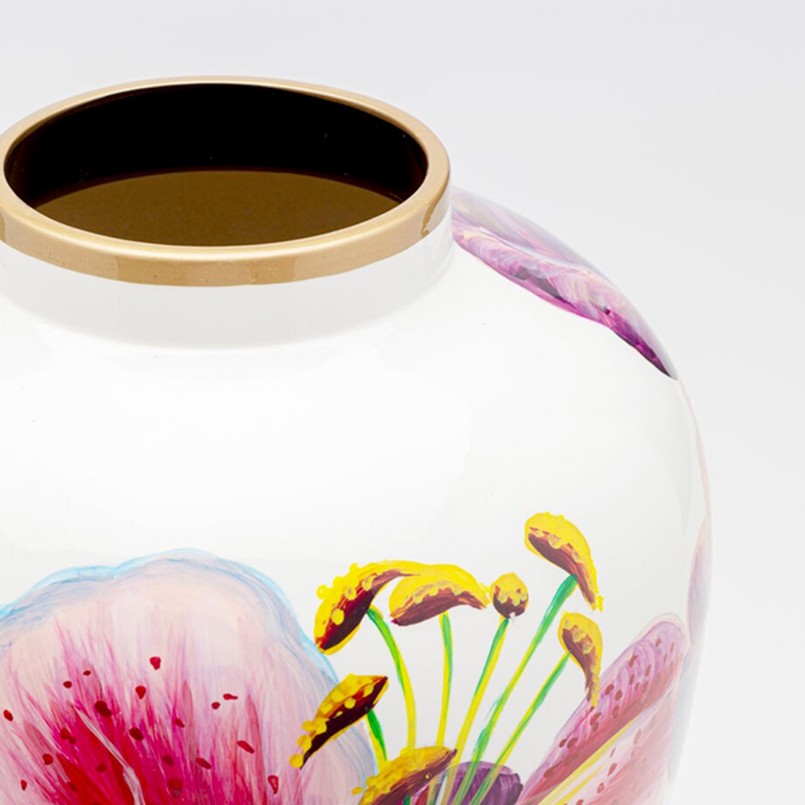Vase lillies pink 37cm Kare Design