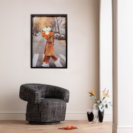 Schilderij vrouw boeket 3D herfst 64x94cm Kare Design