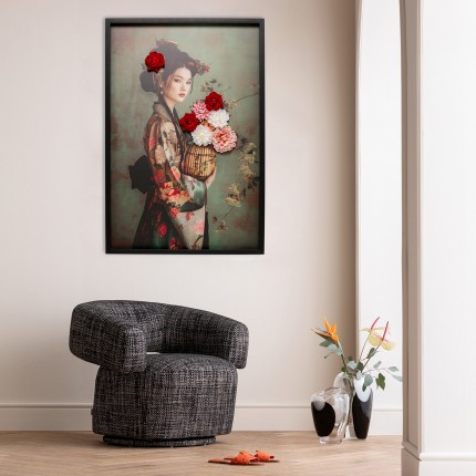 Canvas Picture woman in kimono bouquet 3D 84x124cm Kare Design