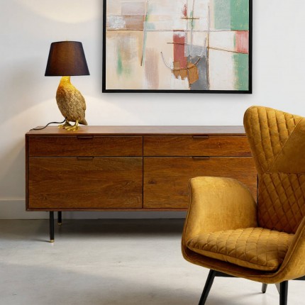 Tafellamp eend goud en zwart Kare Design