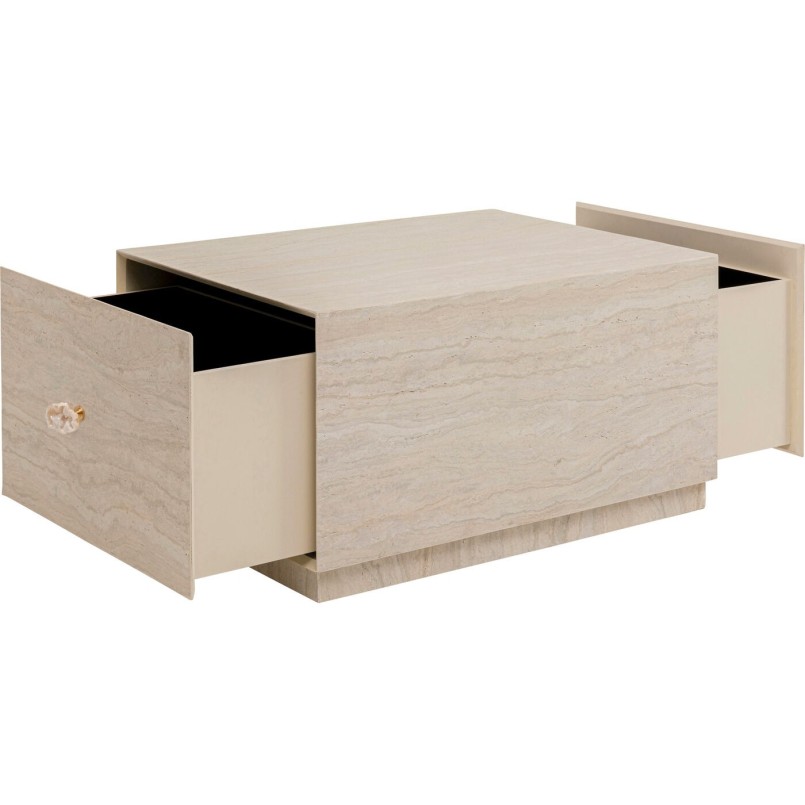 Coffee Table with drawers Travertino 80x60cm Kare Design