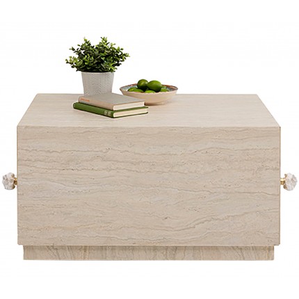 Salontafel met lades Travertino 80x60cm Kare Design