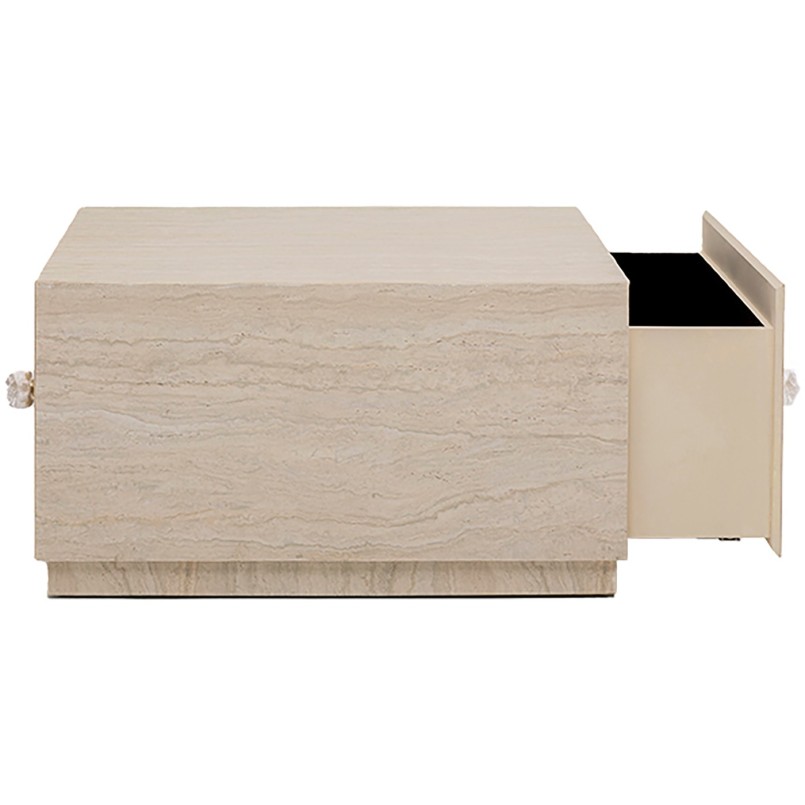 Salontafel met lades Travertino 80x60cm Kare Design