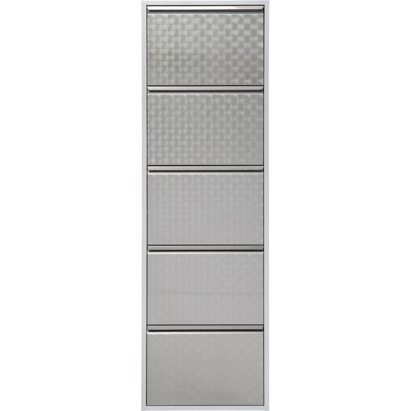 Shoe Container Caruso silver brushed 5 drawers Kare Design