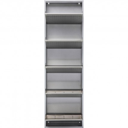 Shoe Container Caruso silver brushed 5 drawers Kare Design