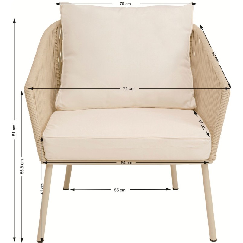 Outdoor Set Elba 4-Seater cream Kare Design