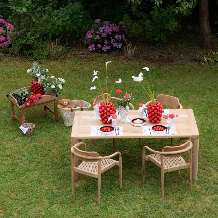 Tuinmeubilair Bella tafel 180x90cm en 4 stoelen Kare Design