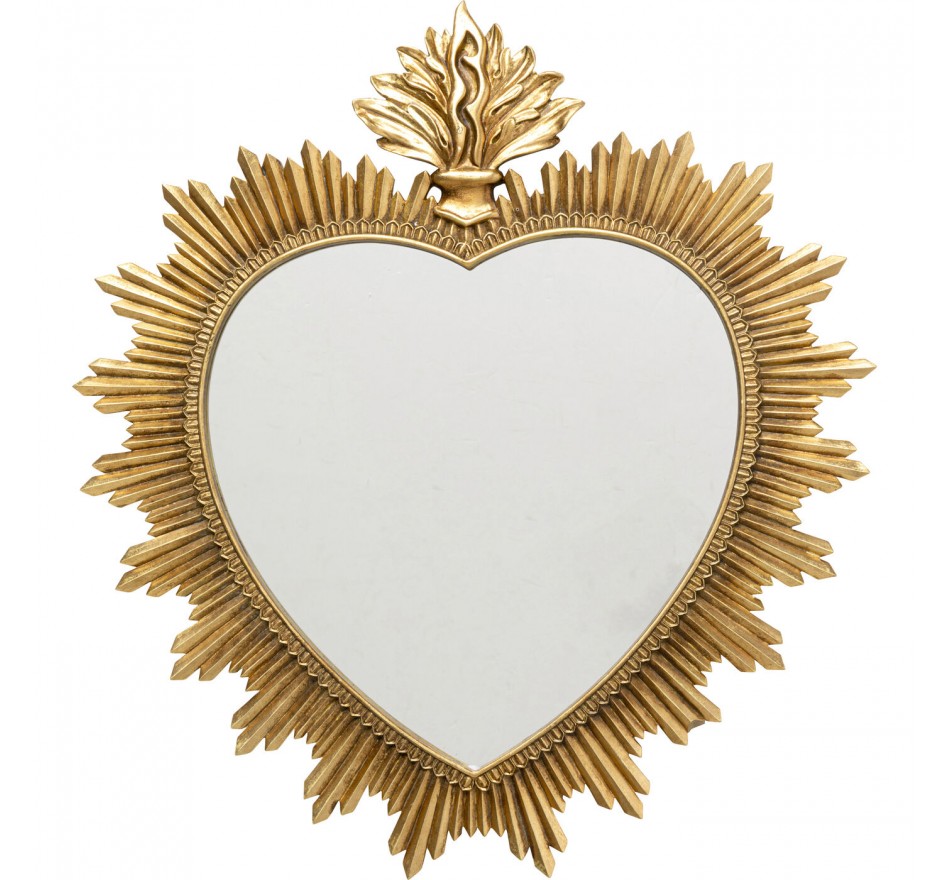 Wall Mirror gold heart 54x49cm Kare Design