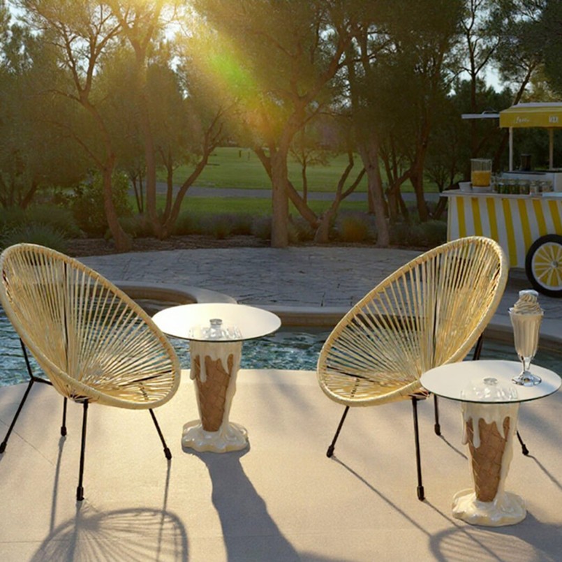 Tuinfauteuil Acapulco pastel geel Kare Design