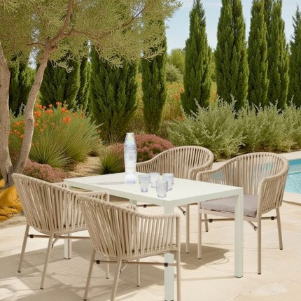 Outdoor Chair with armrests Santanyi beige Kare Design