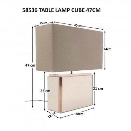 Table Lamp Cube 47cm Kare Design