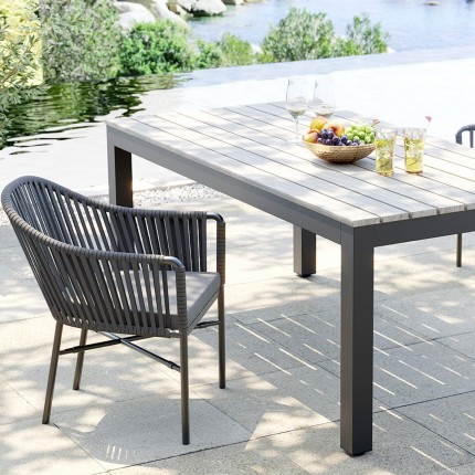 Outdoor Chair with armrests Santanyi grey Kare Design