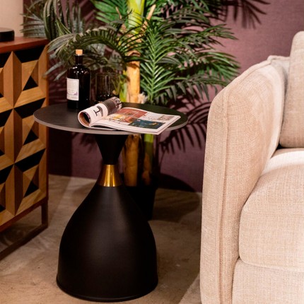 Bijzettafel Wish zwart Ø50cm Kare Design