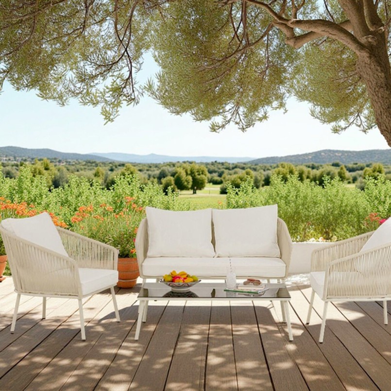Tuinmeubilair Elba 4-Zits creme Kare Design