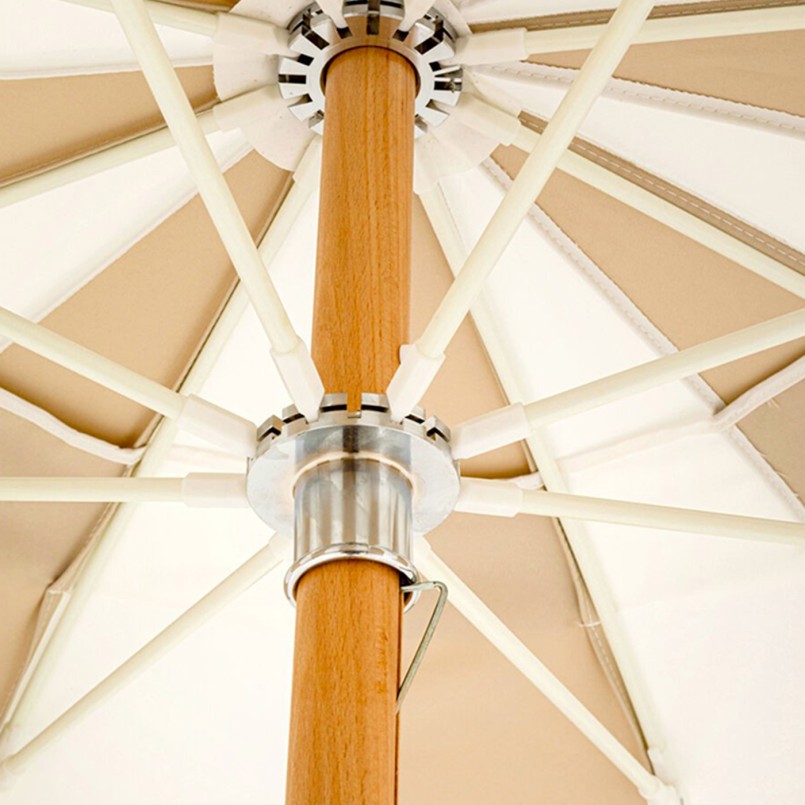 Parasol strepen beige en wit Ø200cm Kare Design