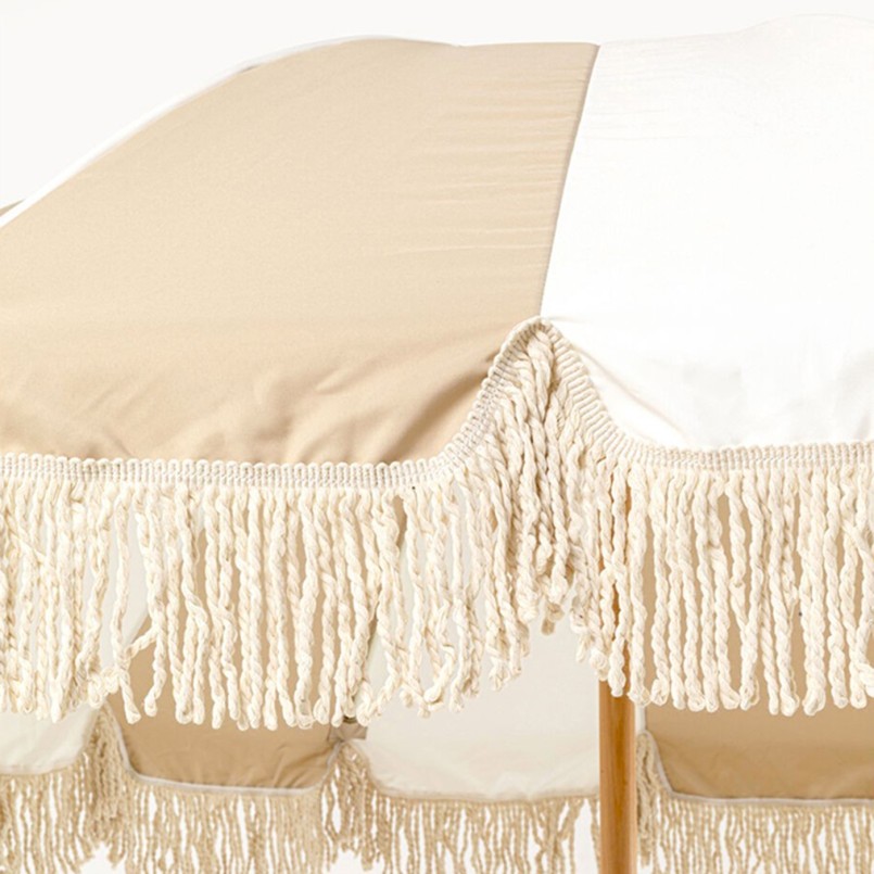 Parasol stripes beige and white Ø220cm Kare Design