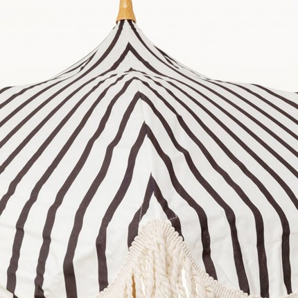 Parasol Temple stripes black and white Ø200cm Kare Design