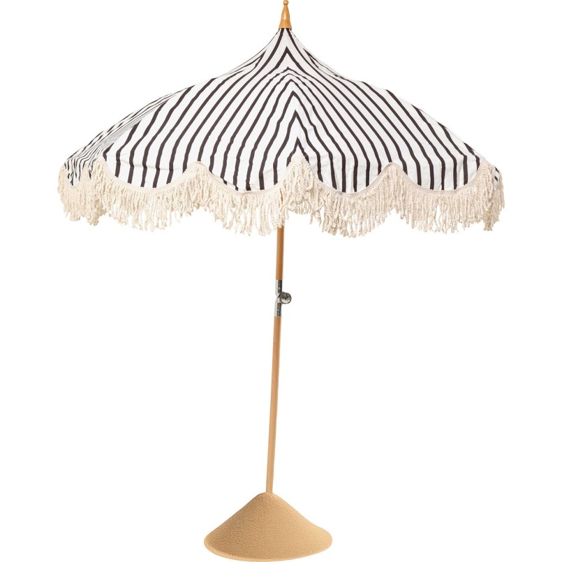 Parasol Temple strepen zwart en wit Ø200cm Kare Design