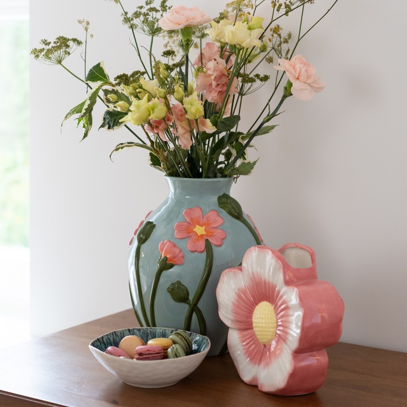 Vaas blauw bloemen Kare Design