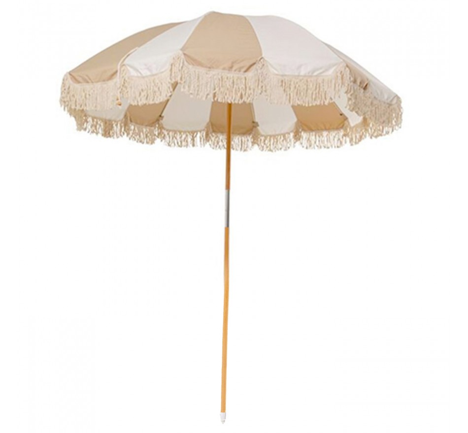 Parasol strepen beige en wit Ø200cm Kare Design