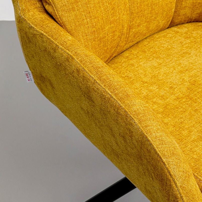 Stoel met gele draaibare armleuningen - Molly - Kare Design