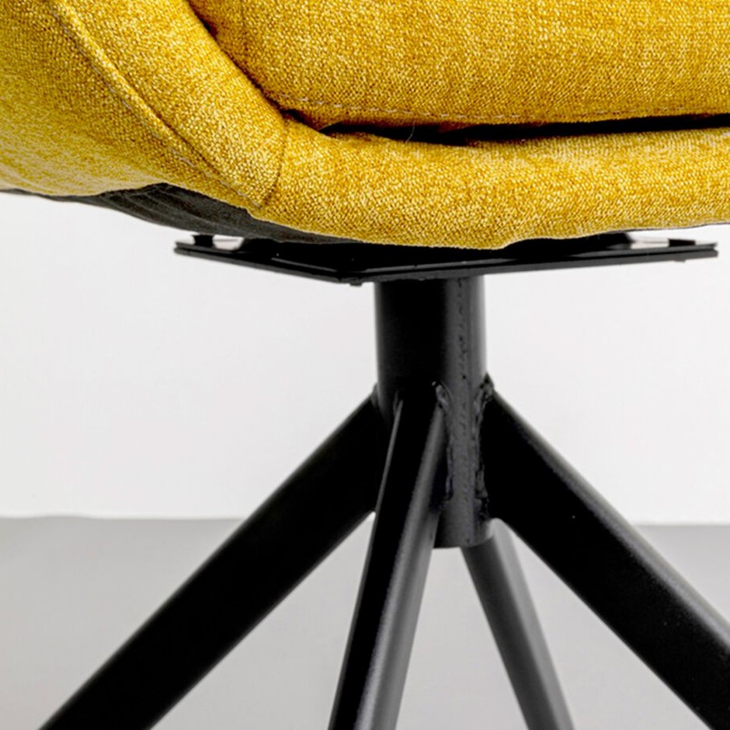 Stoel met gele draaibare armleuningen - Molly - Kare Design