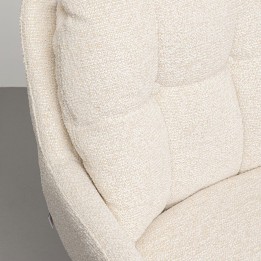 Swivel armchair in cream woven fabric - Molly - Kare Design
