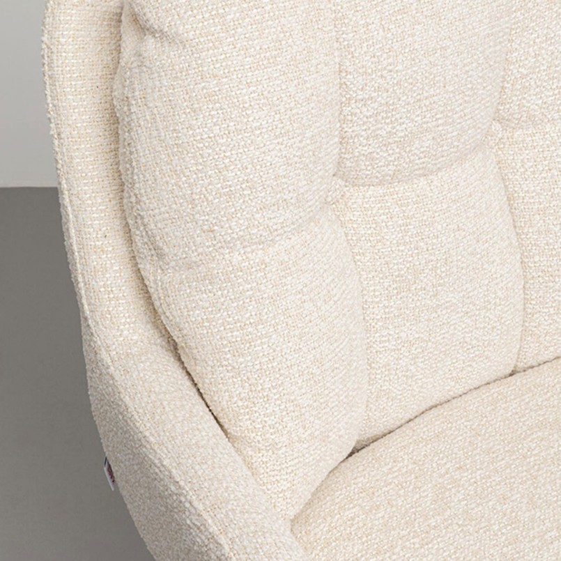 Draaibare fauteuil in crème geweven stof - Molly - Kare Design