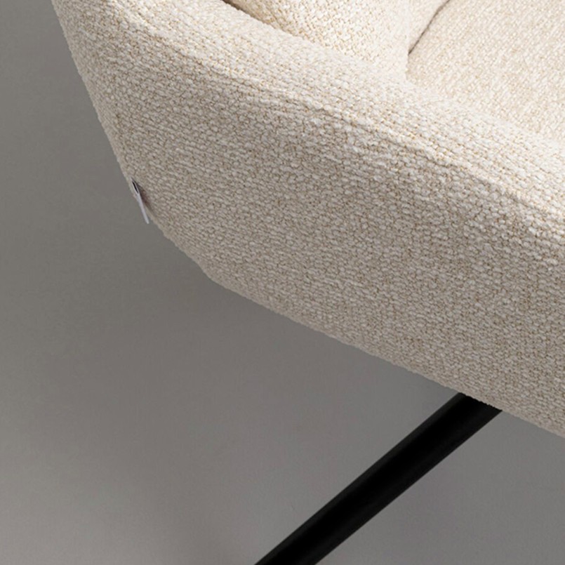 Draaibare fauteuil in crème geweven stof - Molly - Kare Design