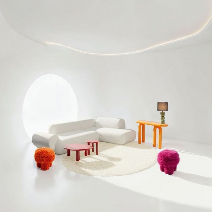 Kruk Plushy oranje Kare Design