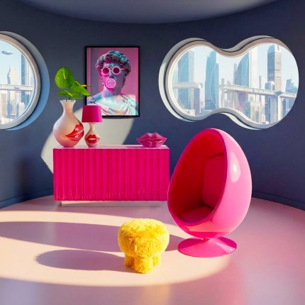 Stool Plushy yellow Kare Design