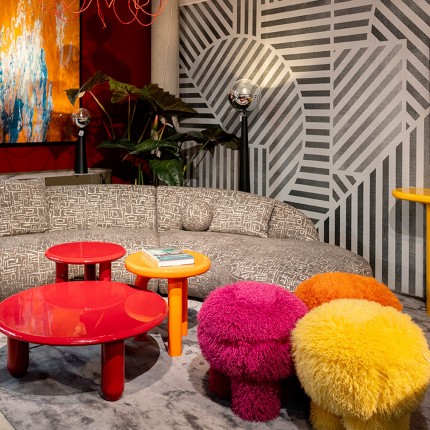 Stool Plushy yellow Kare Design