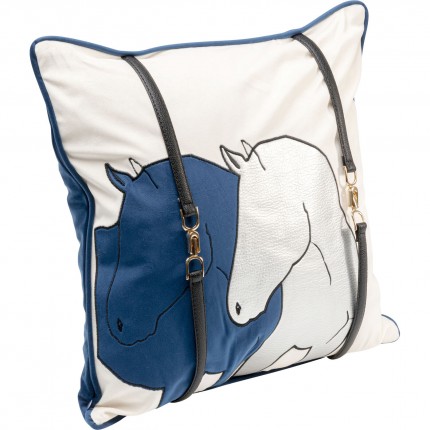 Cushion duo horse blue Kare Design