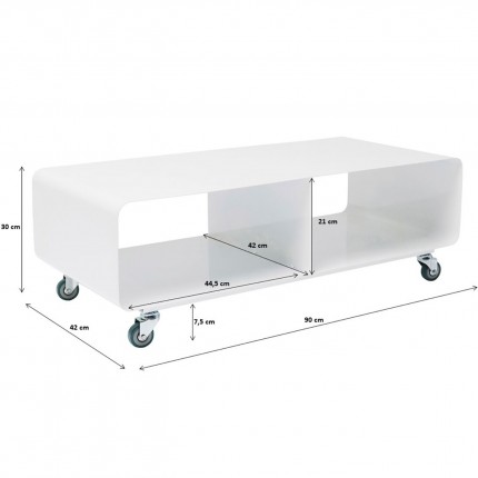 TV board Lounge on wheels purple Kare Design