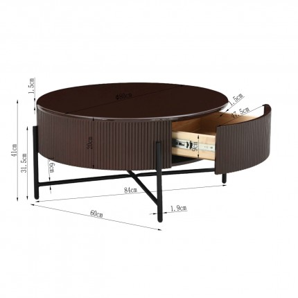 Salontafel Riffle Ø80cm Kare Design