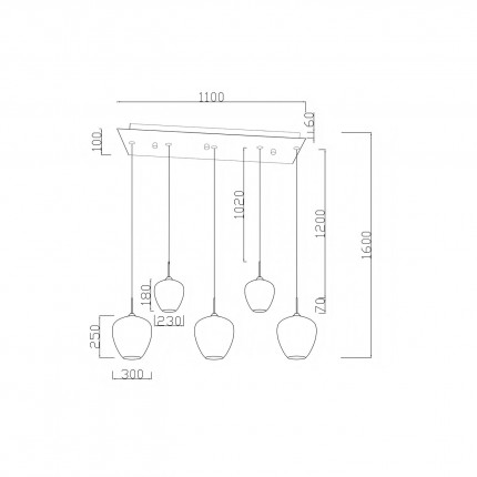 Pendant Lamp Sphere 5 blue Kare Design