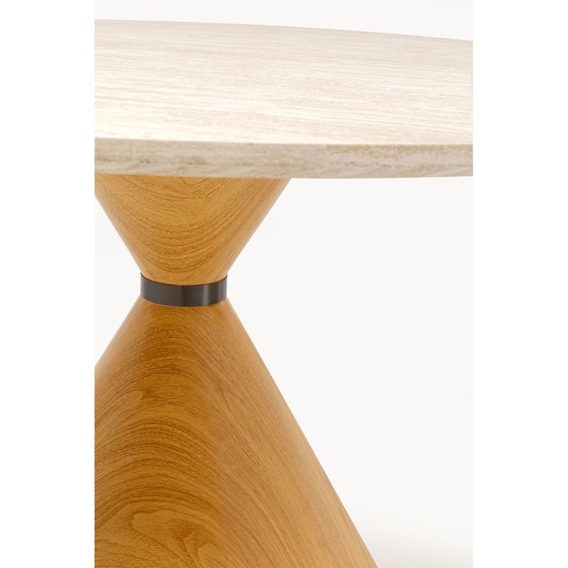Table Cono Travertin chêne Ø120cm